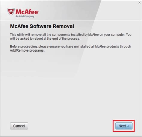 mcafee product removal tool